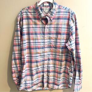 J Crew pink/ blue organic cotton button down Sz L